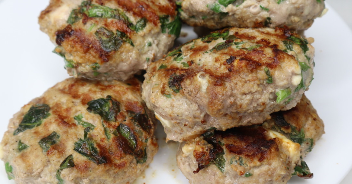 Spinach Feta Turkey Burgers