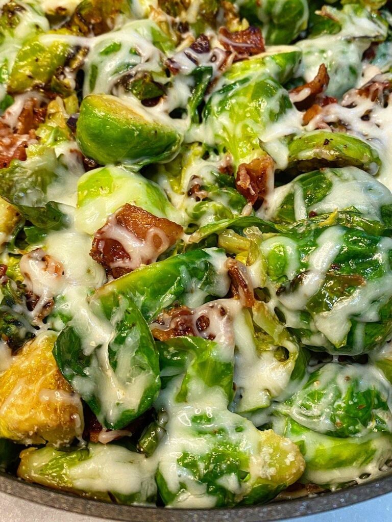 Cheesy Bacon Brussels Sprouts Cooking Katie Lady