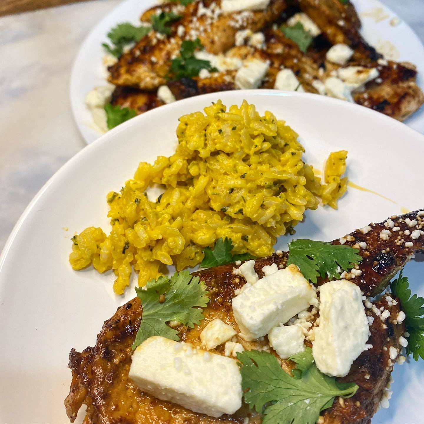 plated greek lemon grilled chicken