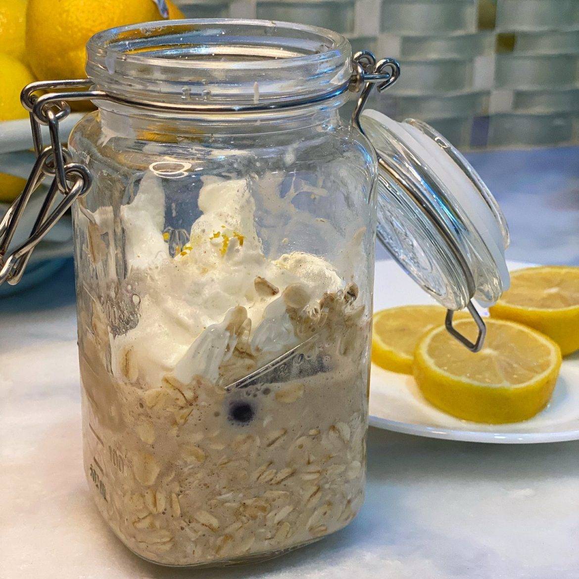 Lemon Blueberry Protein Overnight Oats - Cooking Katie Lady