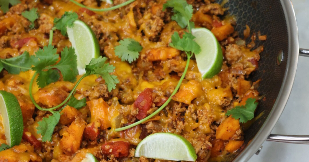 ground turkey sweet potato skillet