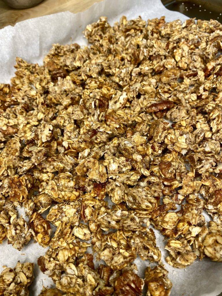 protein granola spread out