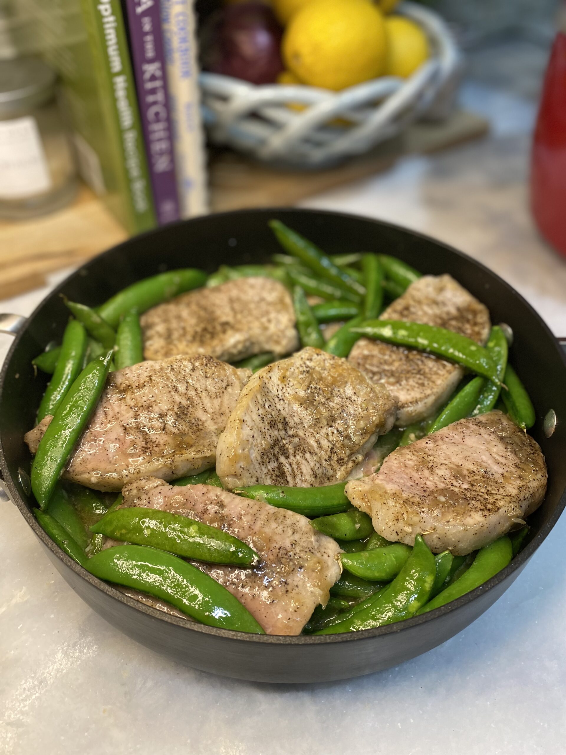 pineapple pork chops in pan