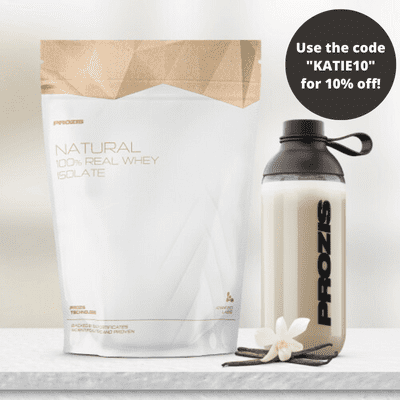 prozis natural whey protein powder ad