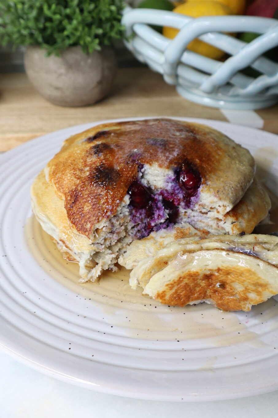 blueberry cottage cheese pancakes