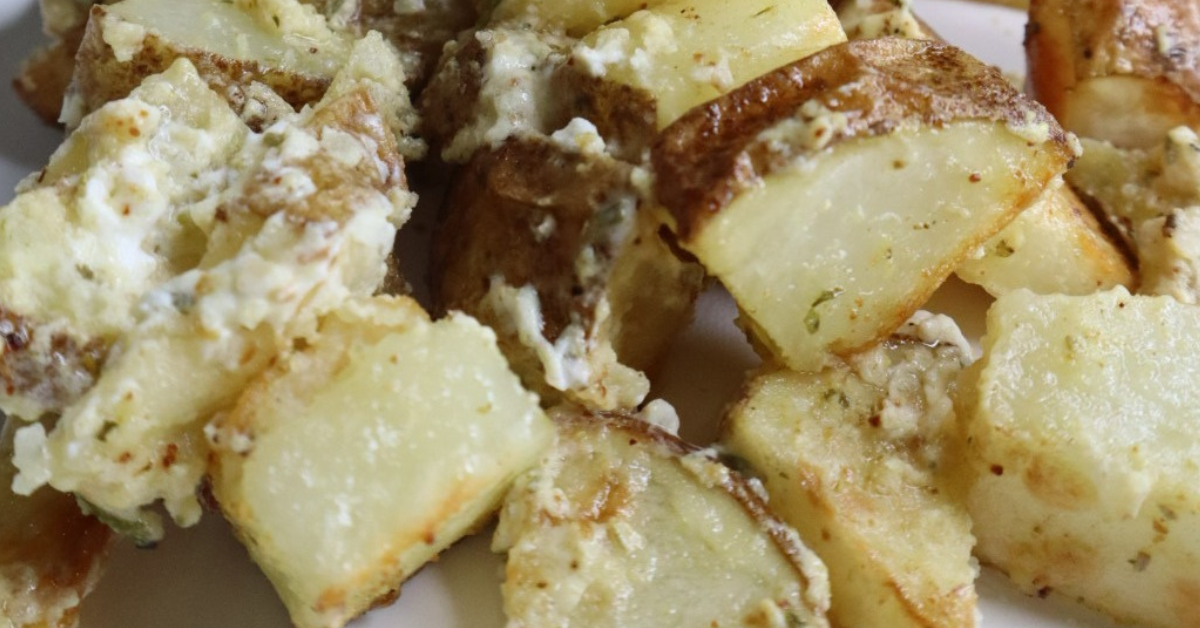 Dijon goat cheese roasted potatoes