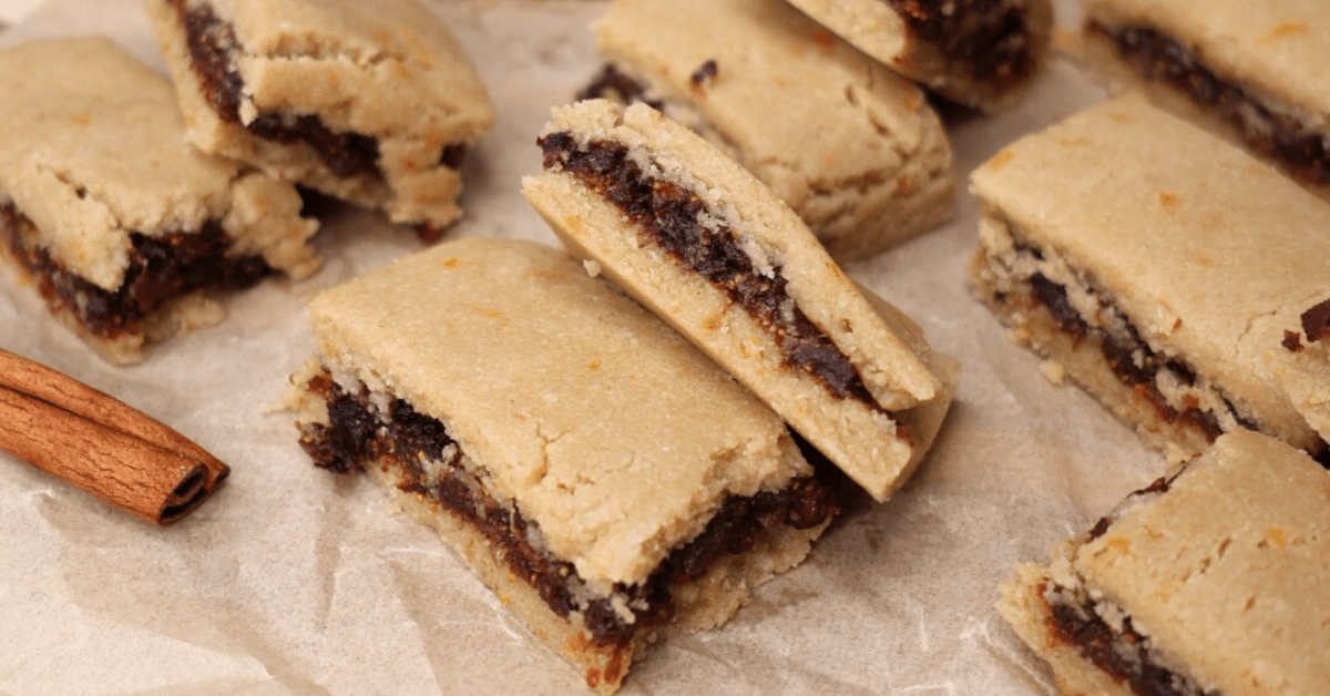 Healthy Fig Newton Cookies - No bake, gluten free, dairy free, refined sugar free