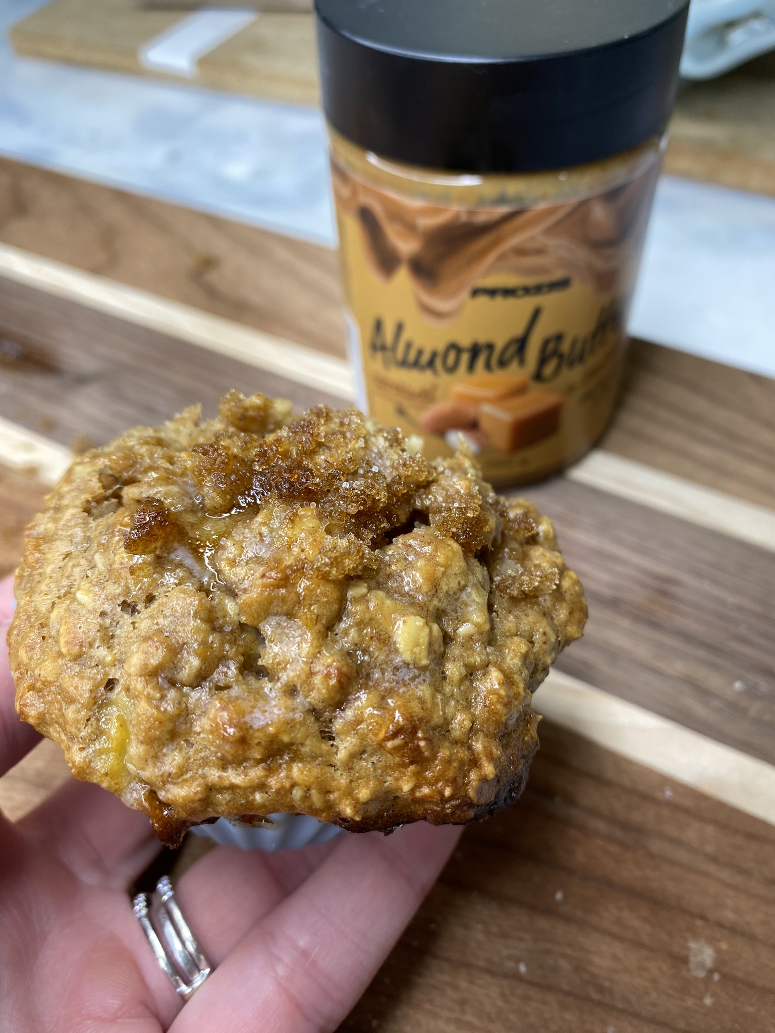 Almond Butter Banana Oat Muffins