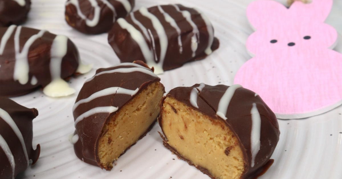 peanut butter cup easter eggs with applesauce