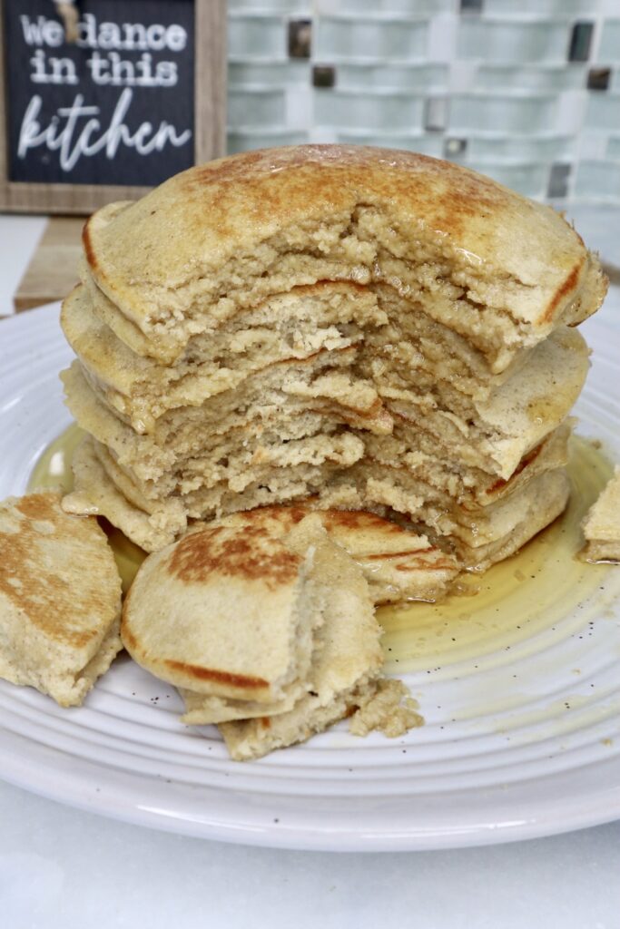 blender banana oat protein pancakes