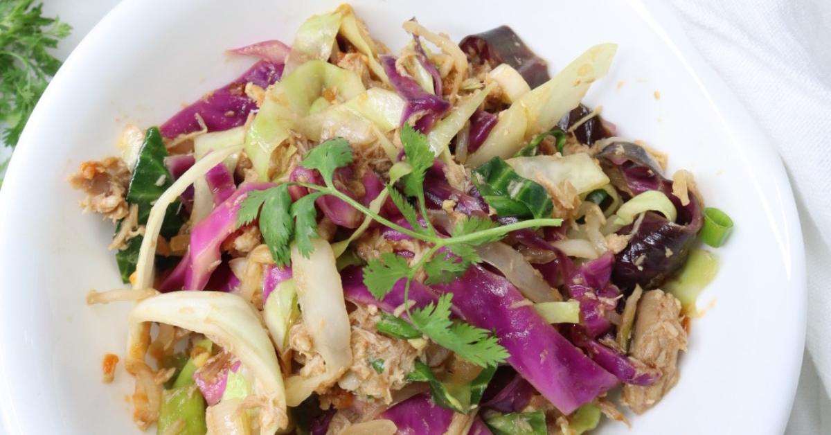 pork egg roll in a bowl