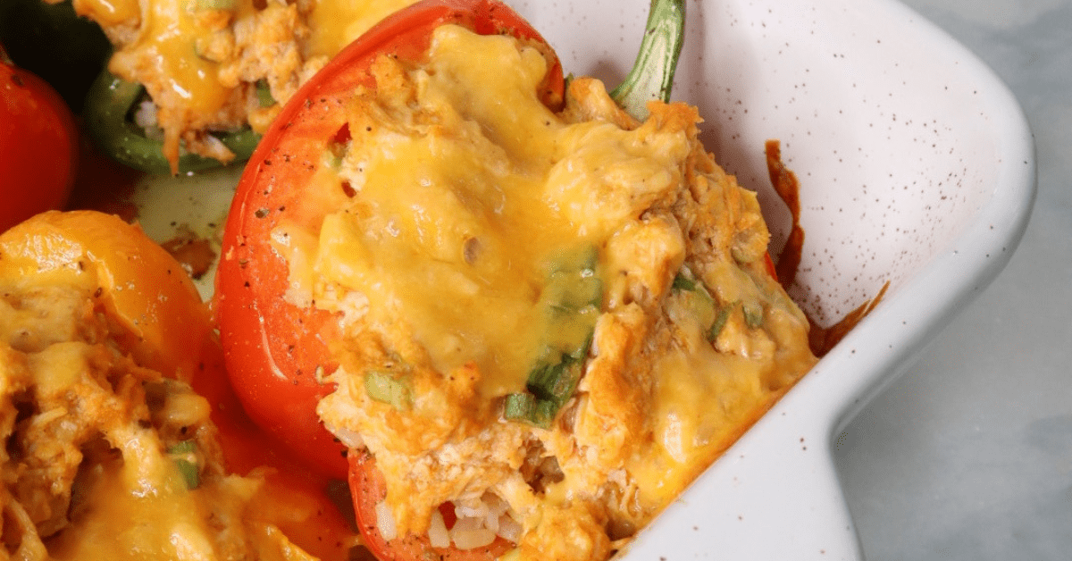 Buffalo Chicken Stuffed Bell Peppers