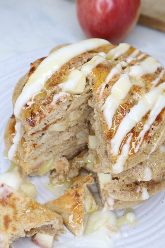 apple streusel protein pancakes