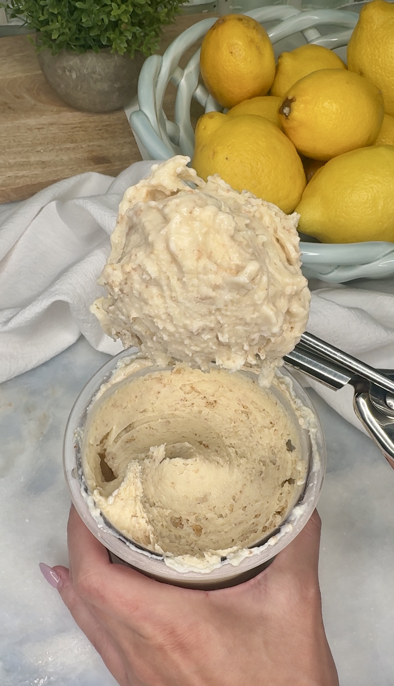 Lemon Cheesecake Protein Ice Cream (Ninja CREAMi)