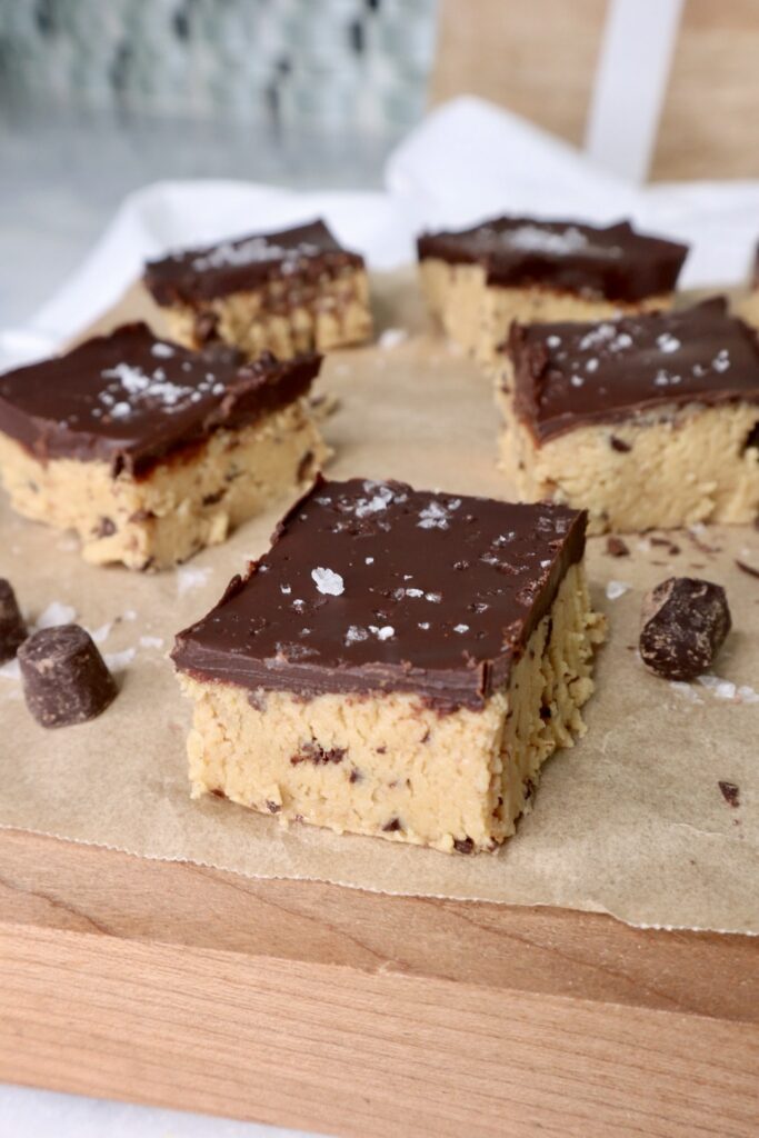 healthy no bake cookie dough bars