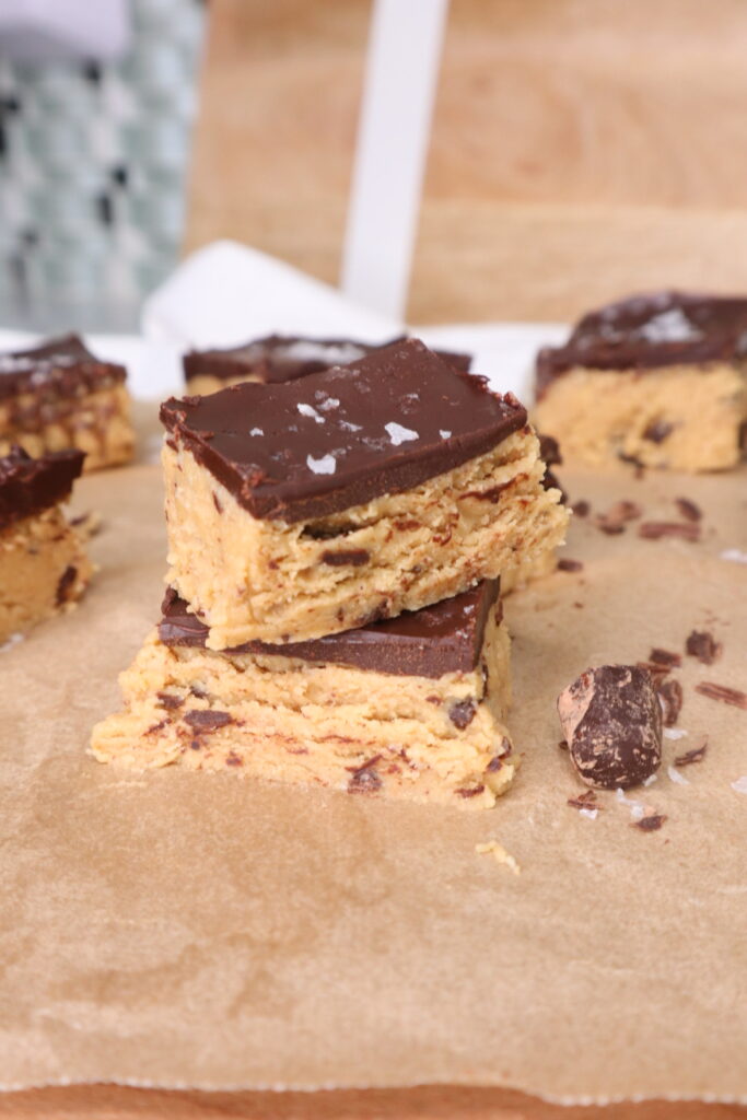 healthy no bake cookie dough bars