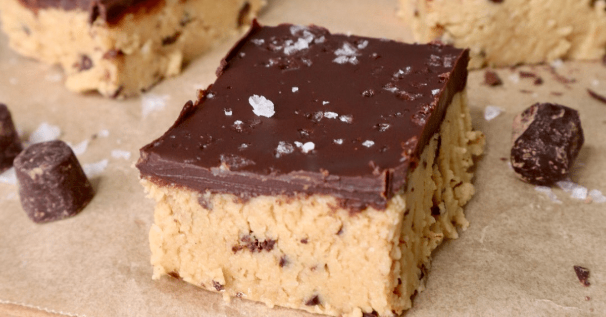 healthy no bake cookie dough bars