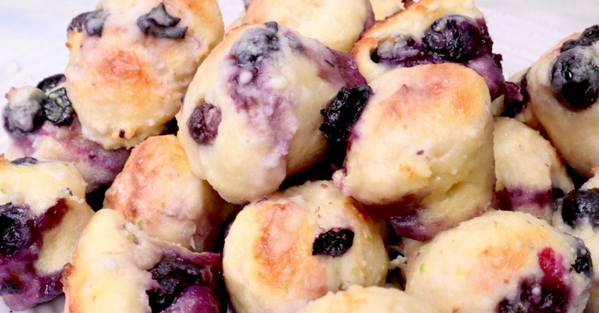 Healthy Baked Blueberry Greek Yogurt Fritters