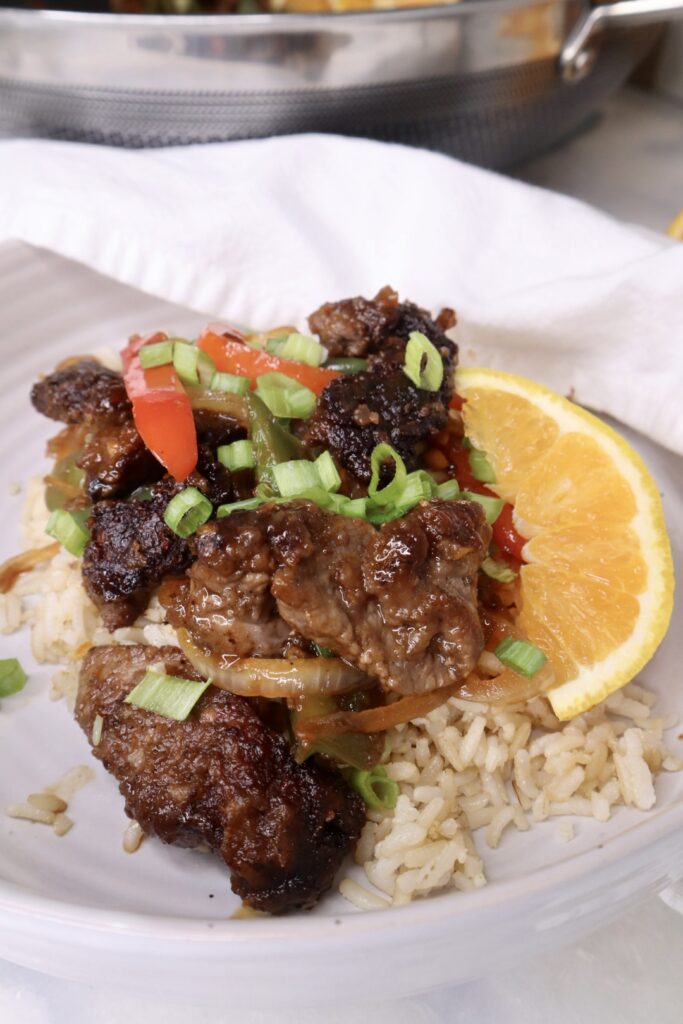 crispy orange beef sirloin stir fry