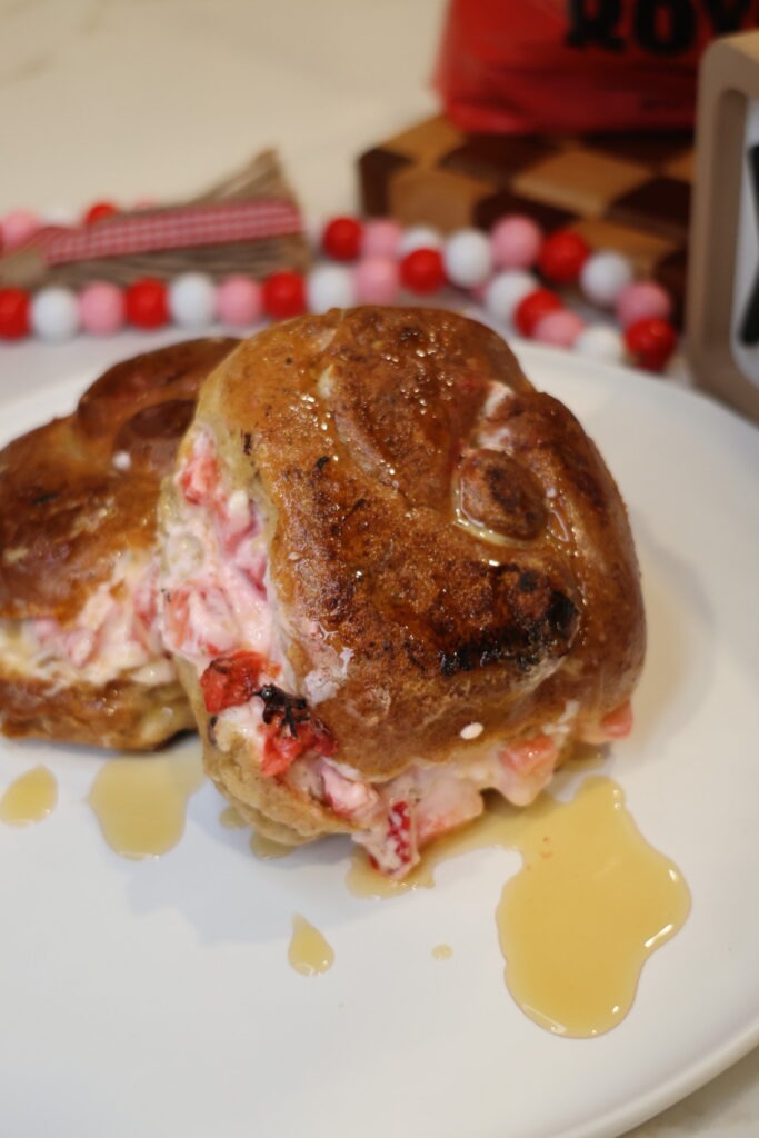 strawberry cheesecake protein stuffed french toast