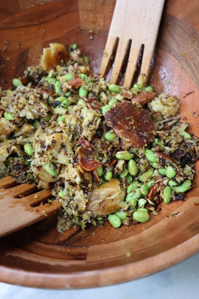 smashed potato brussels sprouts salad