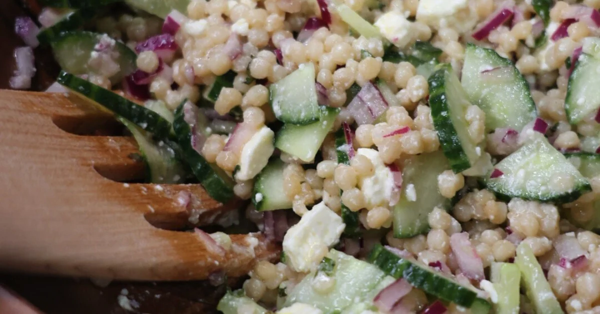 Mediterranean lemon feta couscous salad