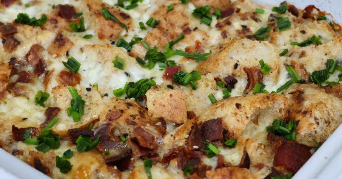 everything bagel egg casserole