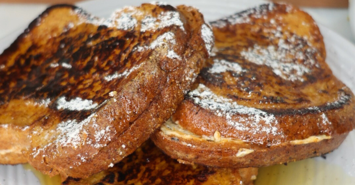 pumpkin cheesecake protein stuffed french toast