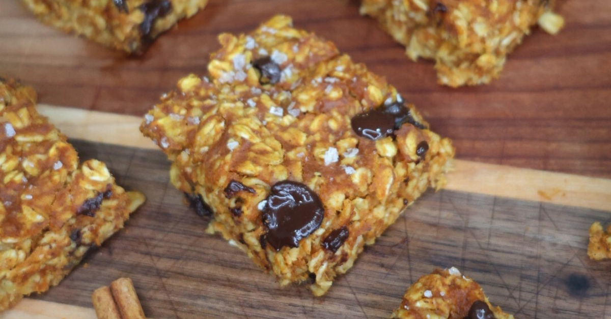 pumpkin chocolate chip oatmeal bars