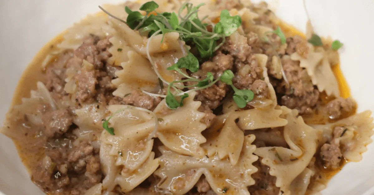 creamy garlic parmesan beef noodles