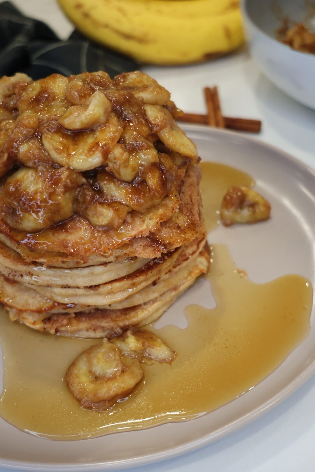 bananas foster protein pancakes
