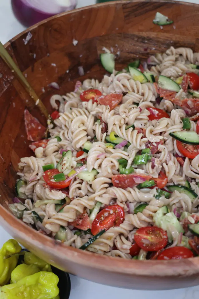 gluten free crunchy italian pasta salad