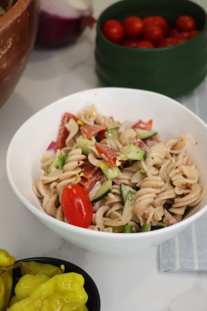 gluten free crunchy italian pasta salad